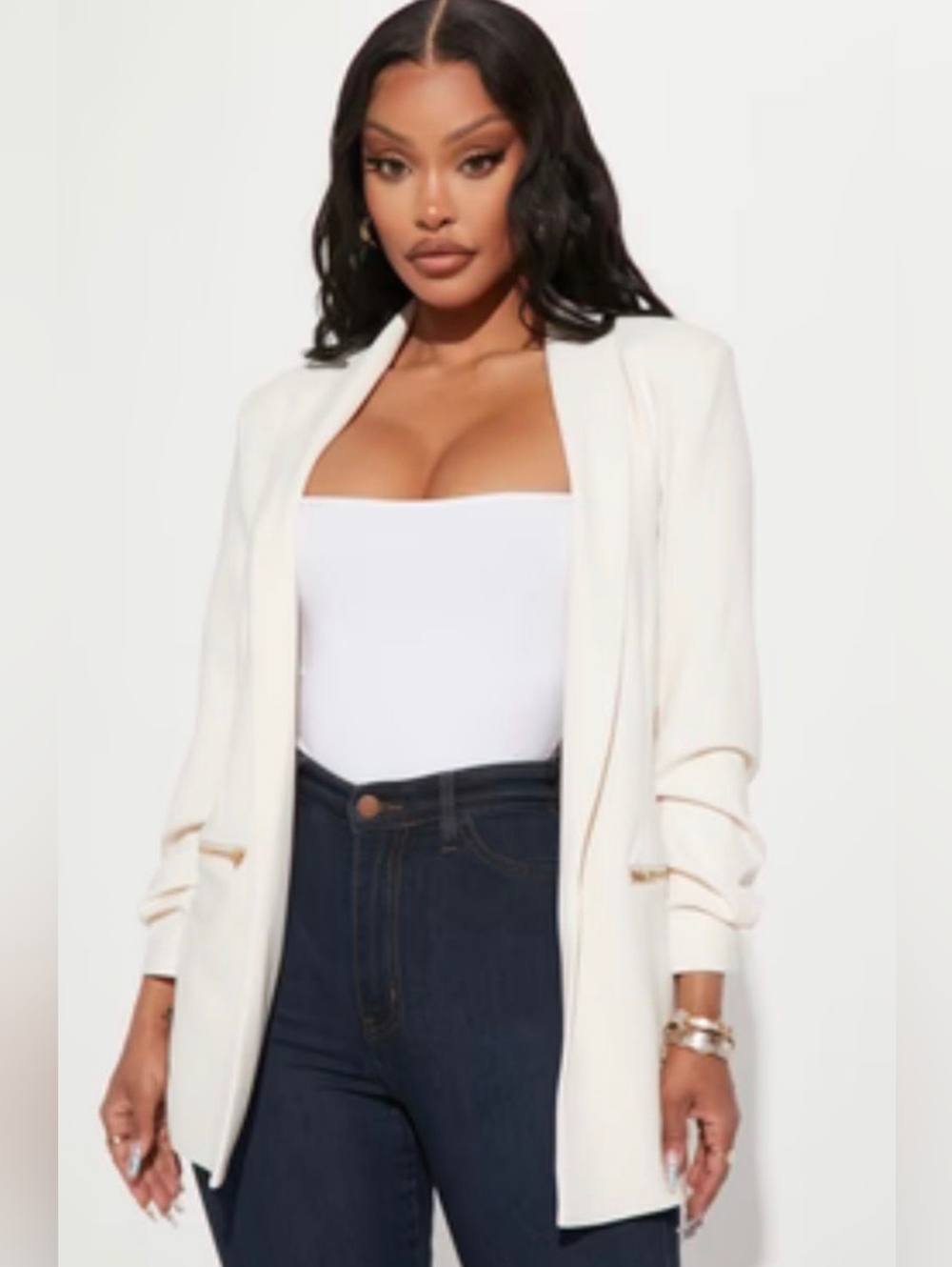 BNWT - Fashion Nova - (Size M) Women's Cream Blazer